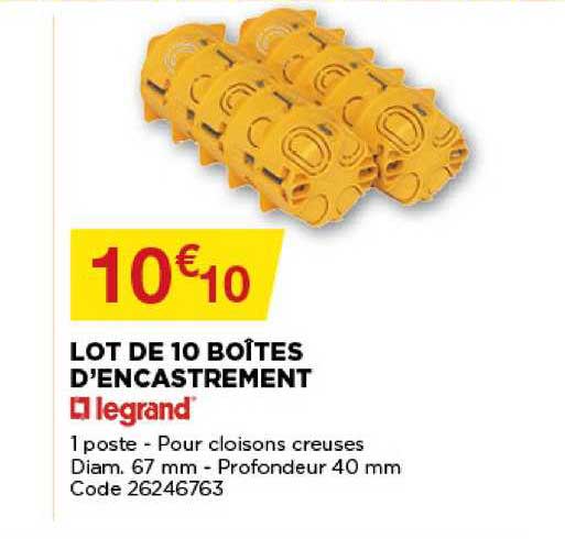 lot de 10 boîtes d'encastrement legrand