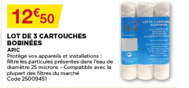 lot de 3 cartouches bobinées apic