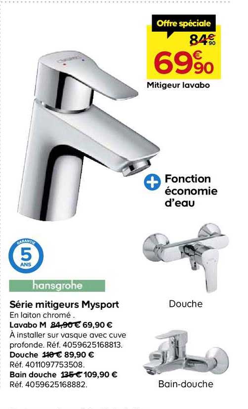 Mitigeurs Lavabo Série Mysport Hansgrohe