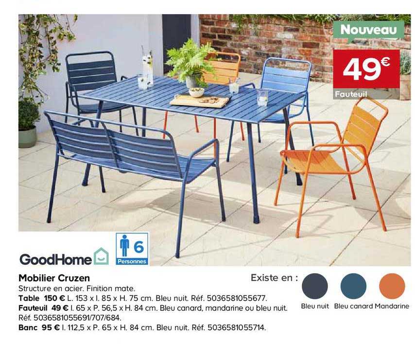 mobilier cruzen structure en acier finition mate goodhome