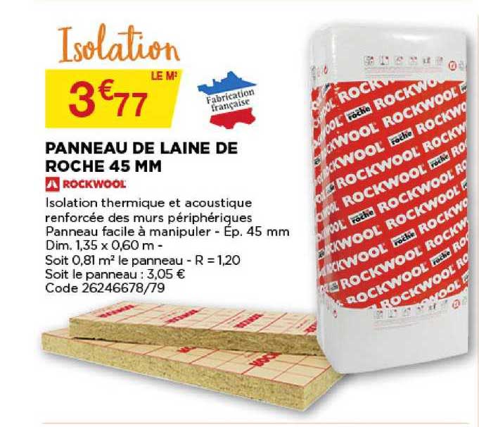 panneau de laine de roche 45 mm rockwool