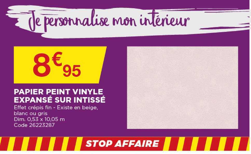 papier peint vinyle expansé sur intissé