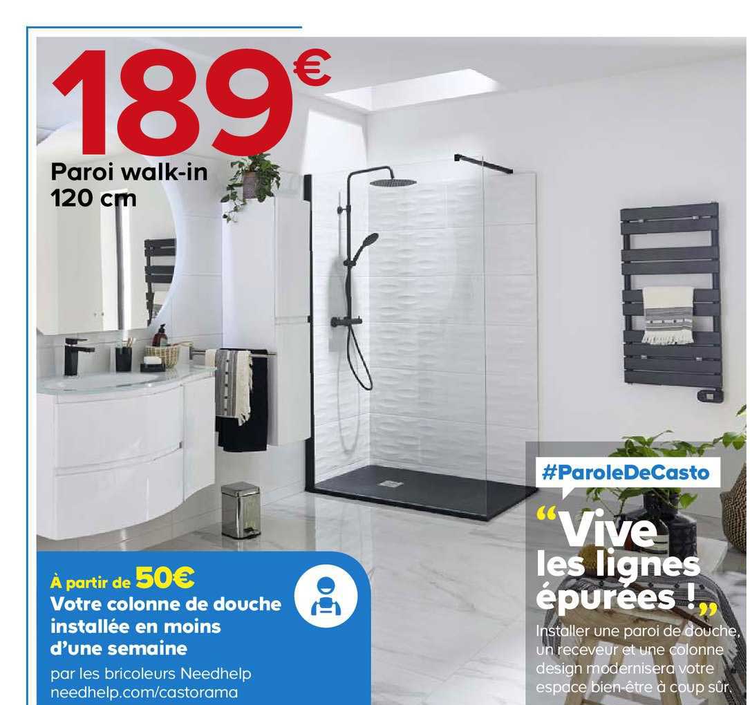 paroi de douche 120 cm walk in