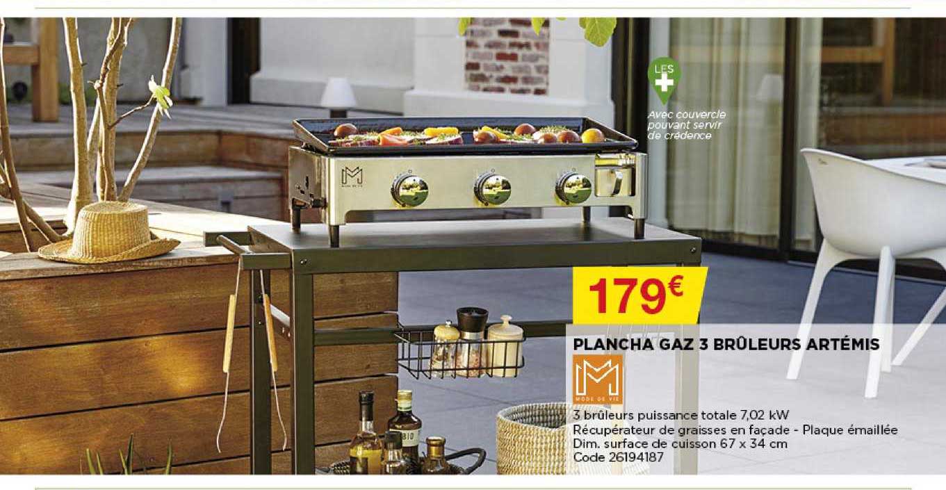 plancha gaz 3 brûleurs artémis mode de vie