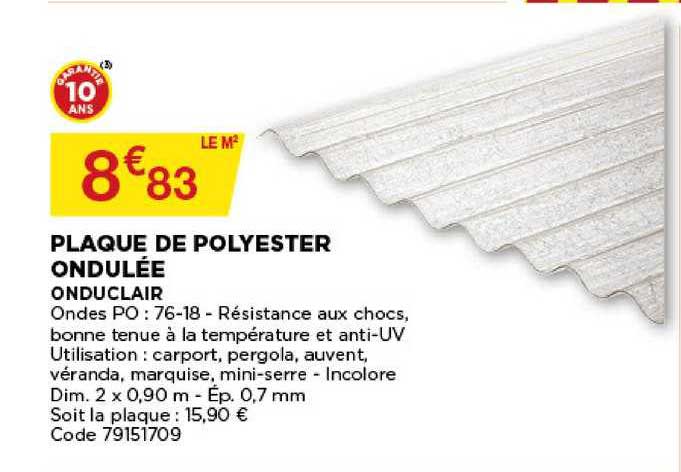 Plaque De Polyester Ondulée Onduclair