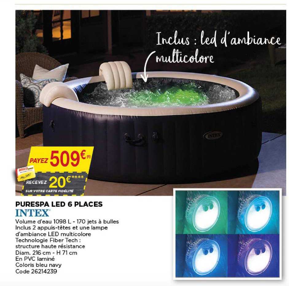 purespa led 6 places intex