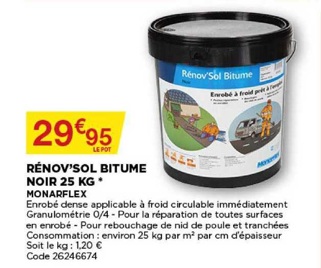 rénov'sol bitume noir 25 kg monarflex