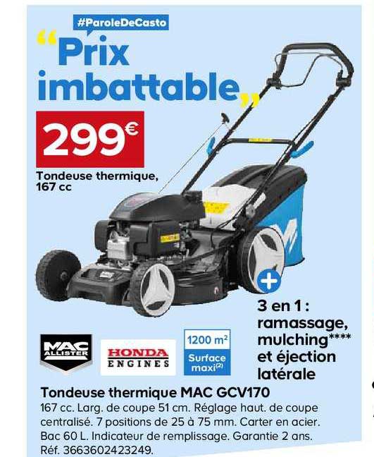Tondeuse Thermique Mac Gcv170 Mac Allister
