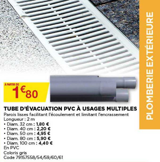 Tube D'évacuation Pvc à Usages Multiples