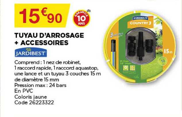 tuyau d'arrosage + accessoires jardibest