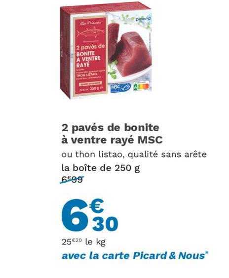 2 pavés de bonite à ventre rayé msc