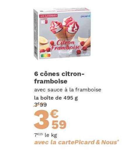 6 Cônes Citron-framboise