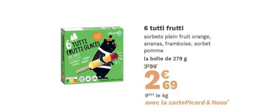 6 tutti frutti