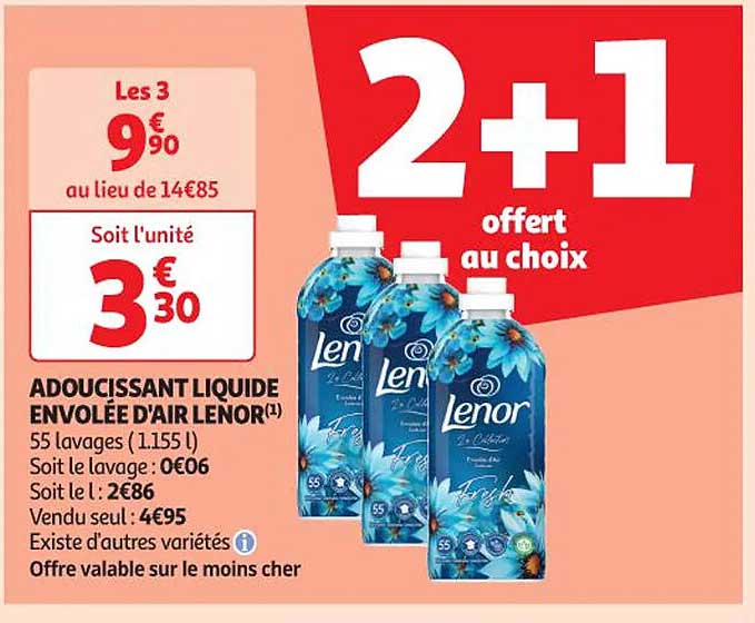 adoucissant liquide envolée d'air lenor
