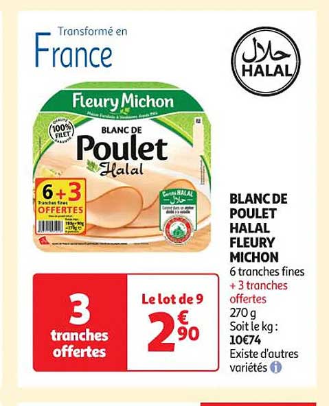 Blanc De Poulet Halal Fleury Michon