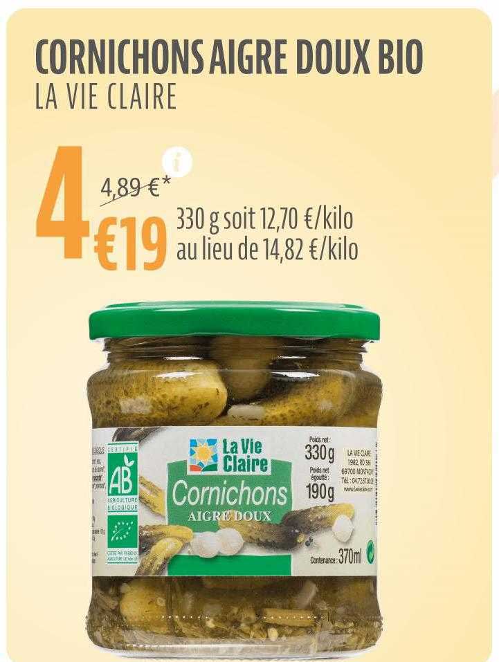 cornichons aigre doux bio