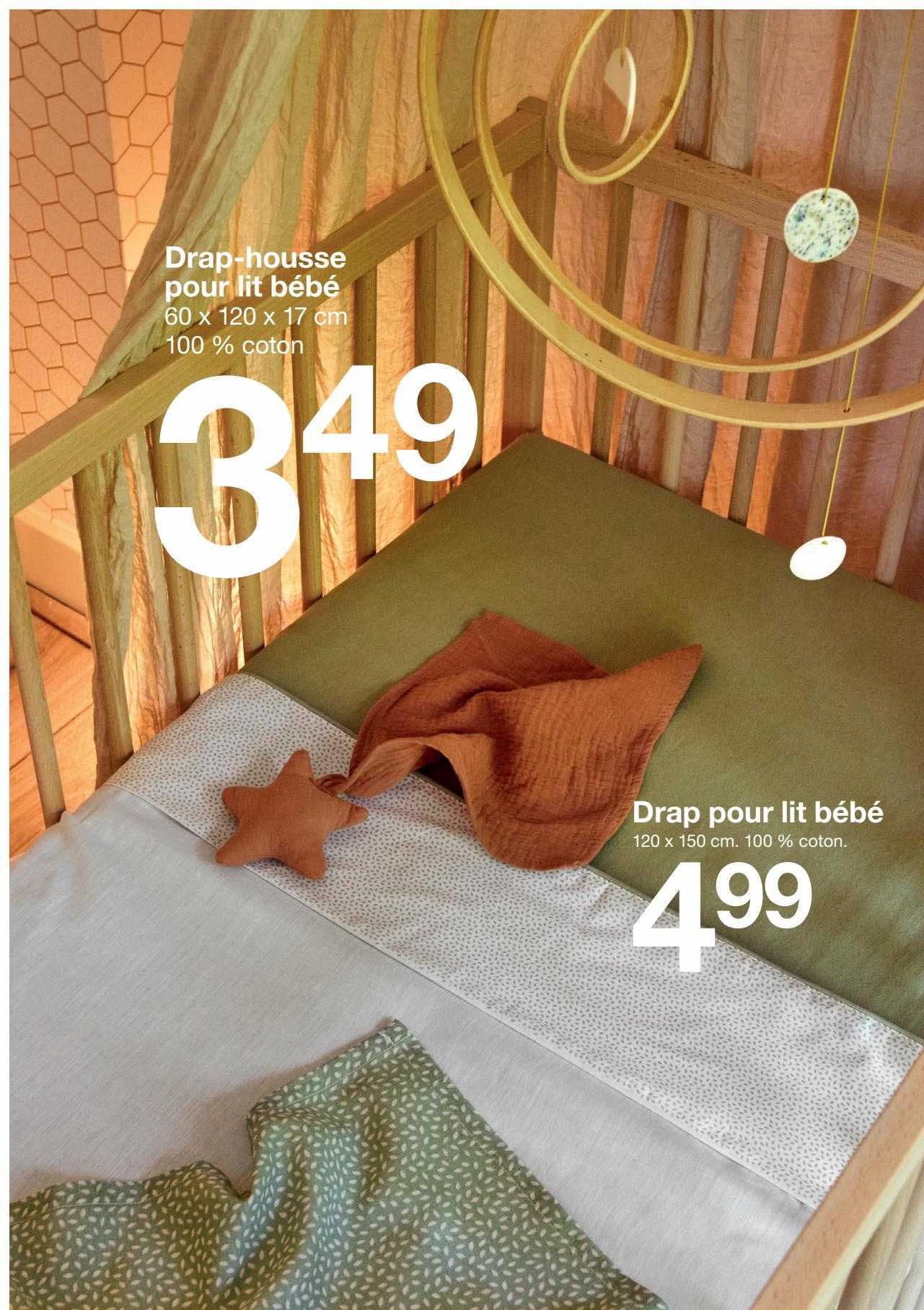drap-housse pour lit bébé, drap pour lit bébé
