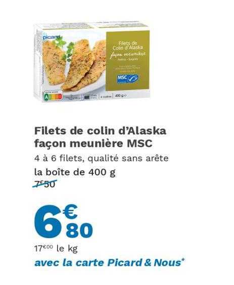 filets de colin d'alaska façon meunière msc