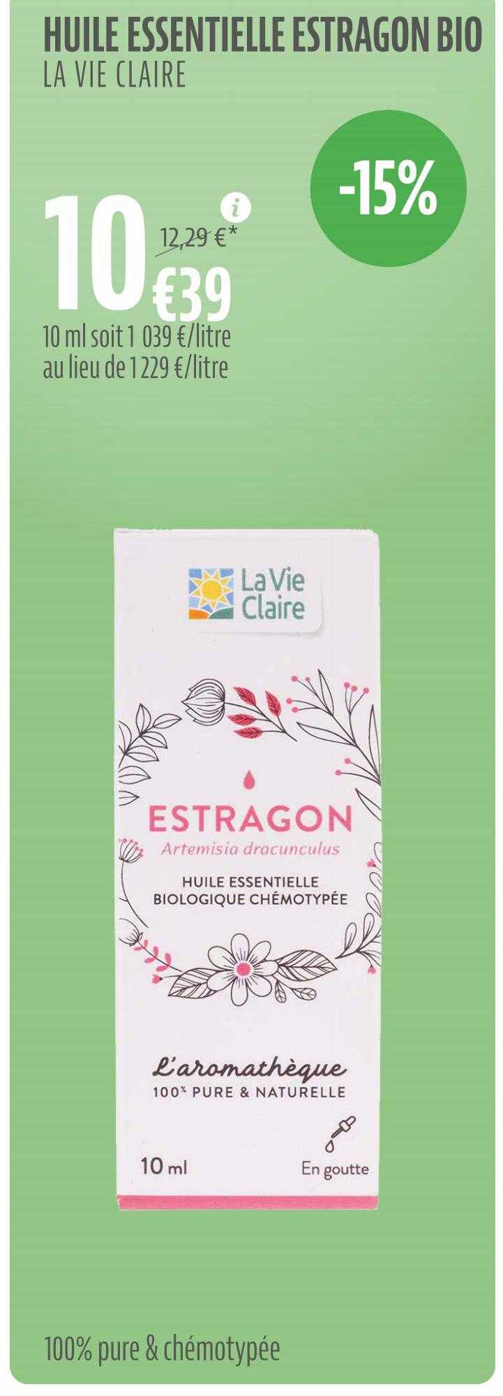 huile essentielle estragon bio la vie claire