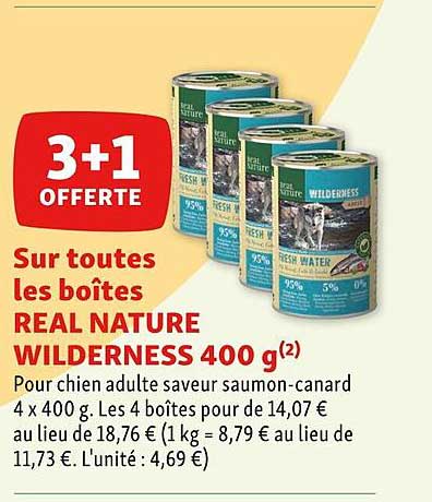 les boîtes real nature wilderness 400 g