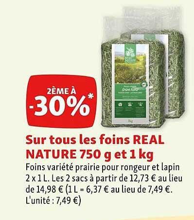 les foins real nature 750 g et 1 kg