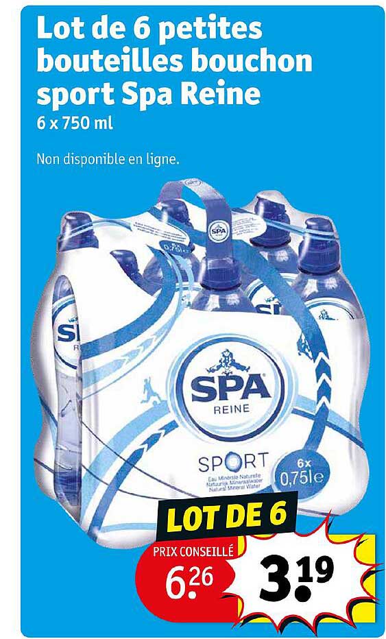 lot de 6 petites bouteilles bouchon sport spa reine