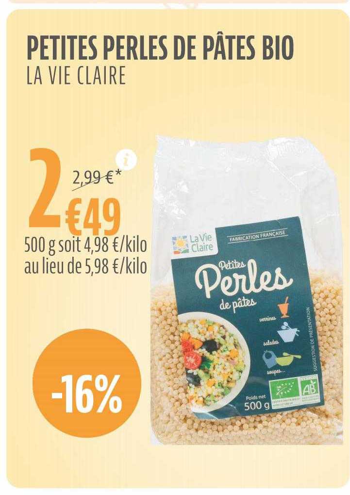 petites perles de pâtes bio