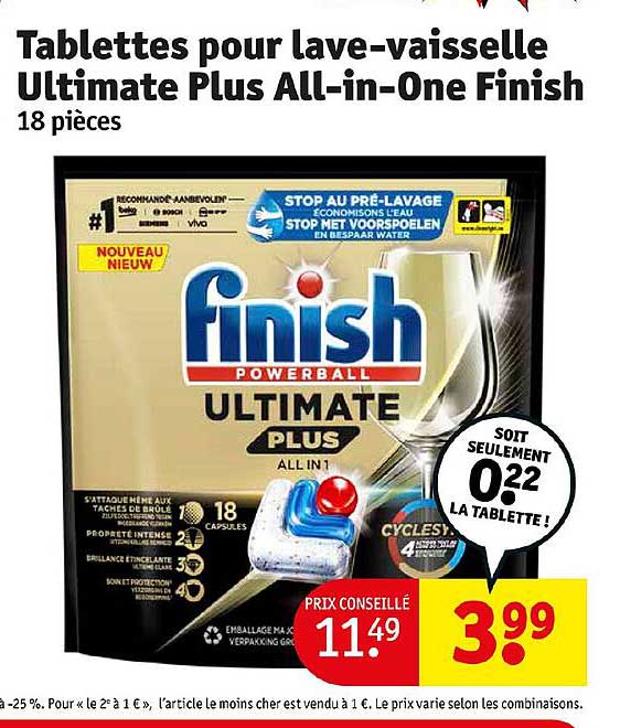 tablettes pour lave-vaisselle ultimate plus all-in-one finish