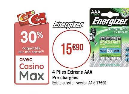 4 piles extreme aaa pre chargée energizer