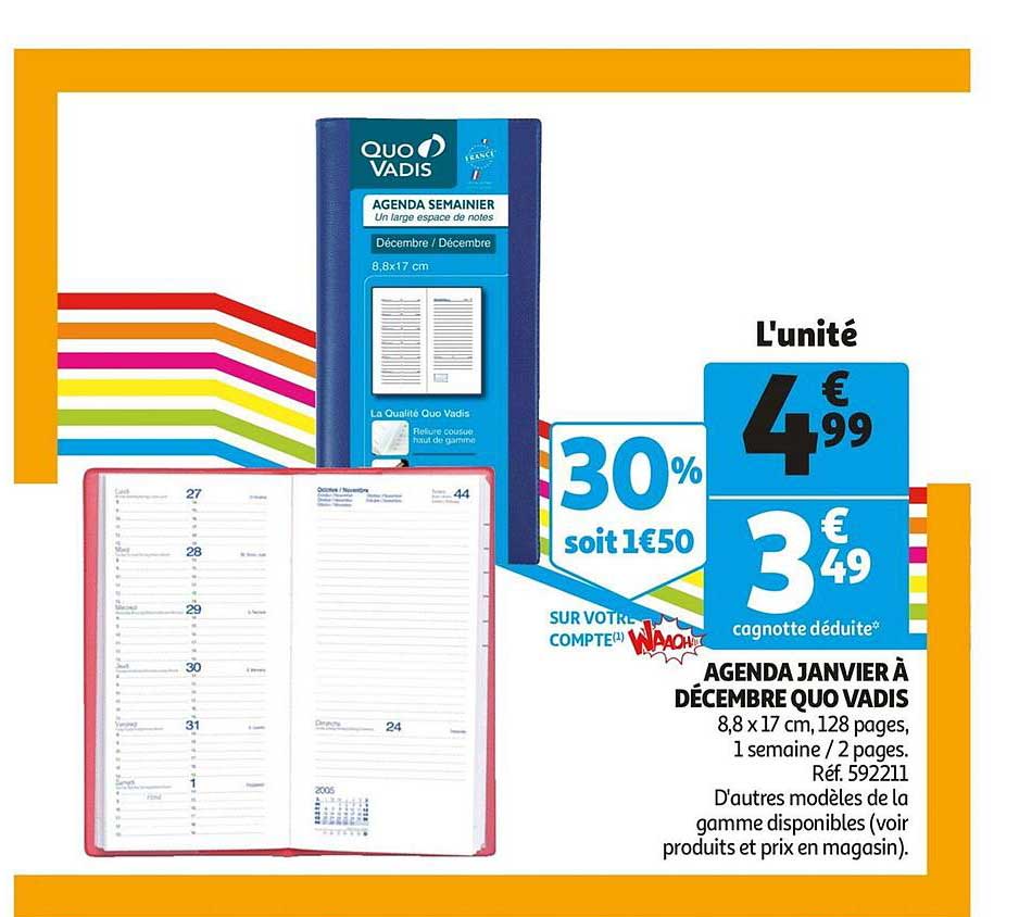 agenda janvier à décembre quo vadis