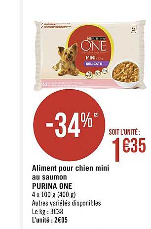 aliment pour chien mini au saumon purina one