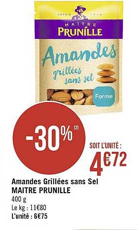 amandes grillées sans sel maitre prunille