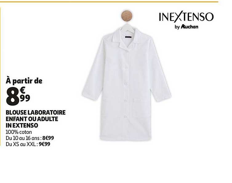 blouse laboratoire enfant ou adulte in extenso