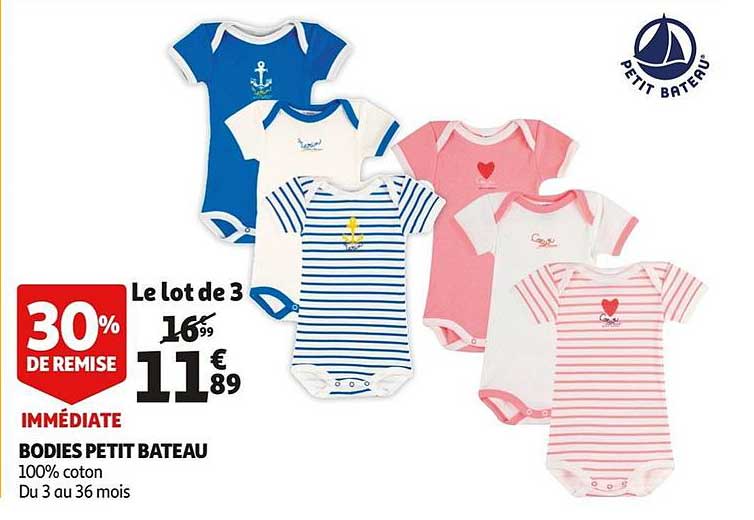 bodies petit bateau 30% de remise immédiate