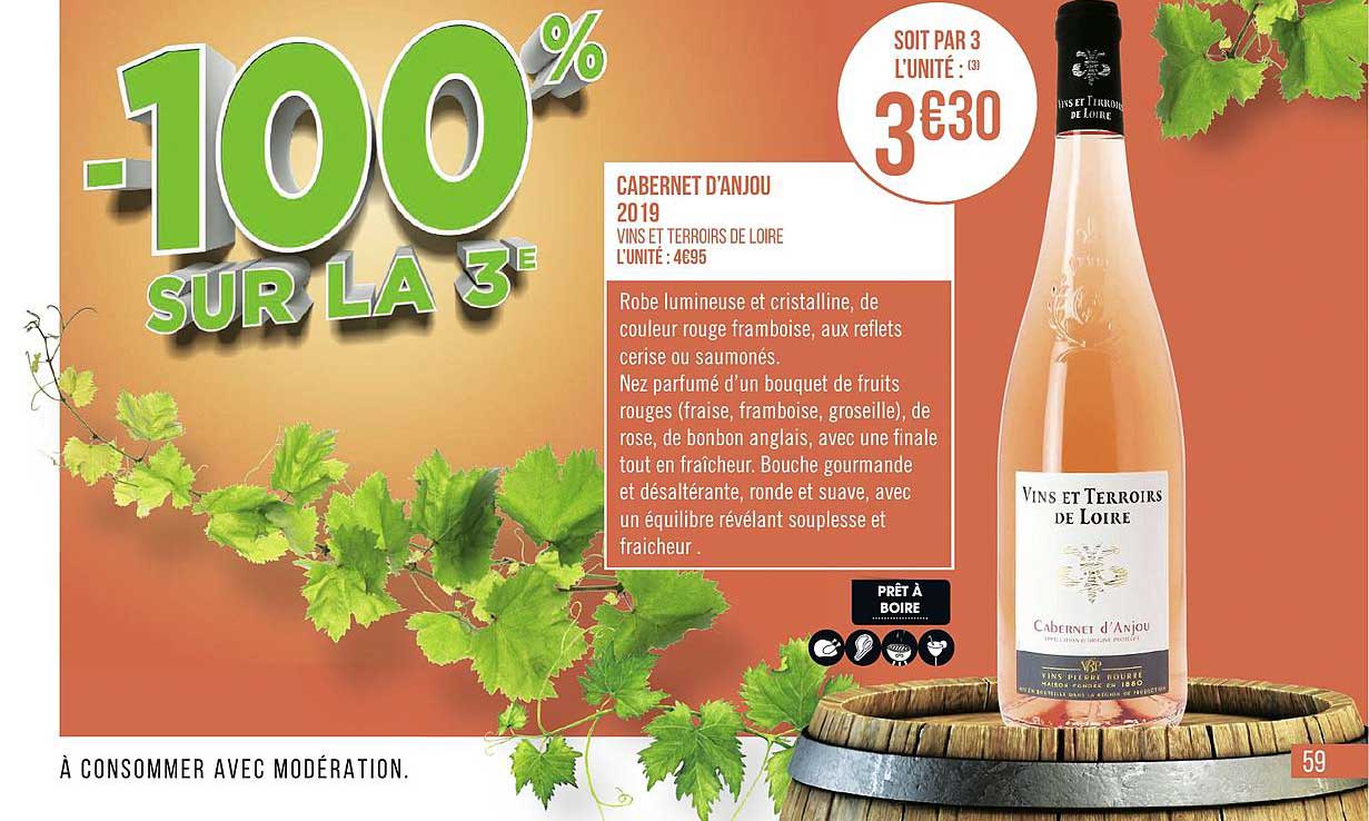 cabernet d anjou 2019 vins et terrois de loire -100% sur le 3e