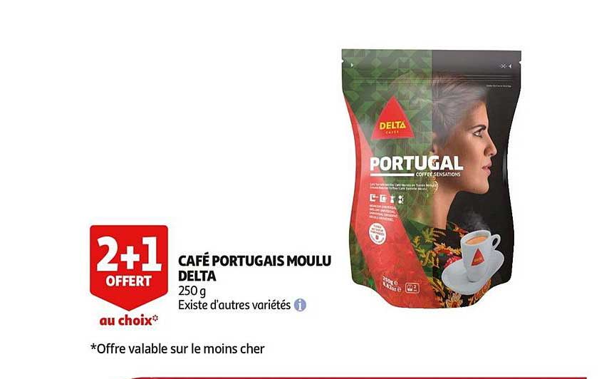 café portugais moulu delta 2 +1 offert au choix