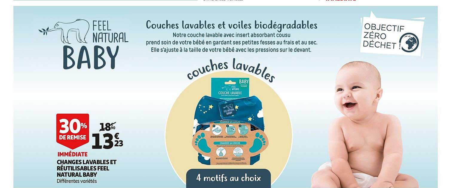 changes lavables et réutilisables feel natural baby 30% de remise immédiate