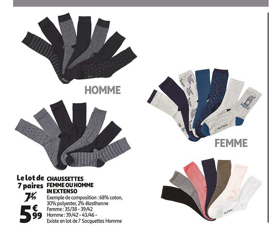 chaussettes femme ou homme in extenso