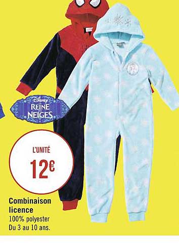combinaison licence reine des neiges
