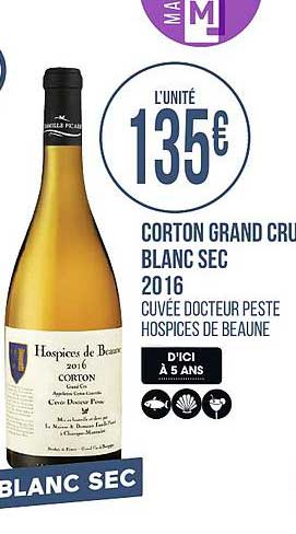 corton grand cru blanc sec 2016 hospices de beaune
