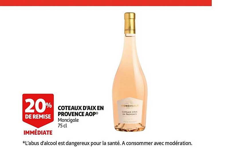 coteau d'aix en provence aop moncigale 20% de remise immédiate