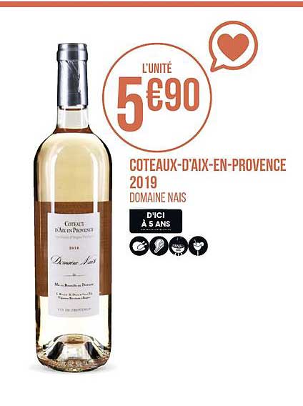 coteaux d aix en provence 2019 domaine nais