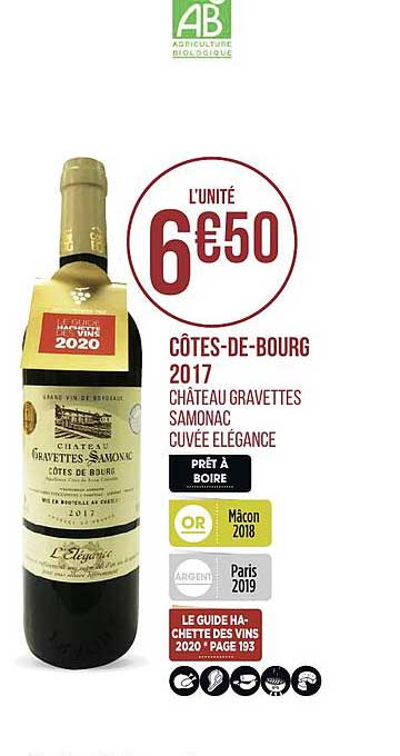 côtes de bourg 2017 château gravettes samoniac