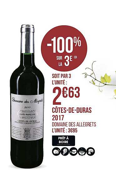 côtes de duras 2017 domaines des allegrets