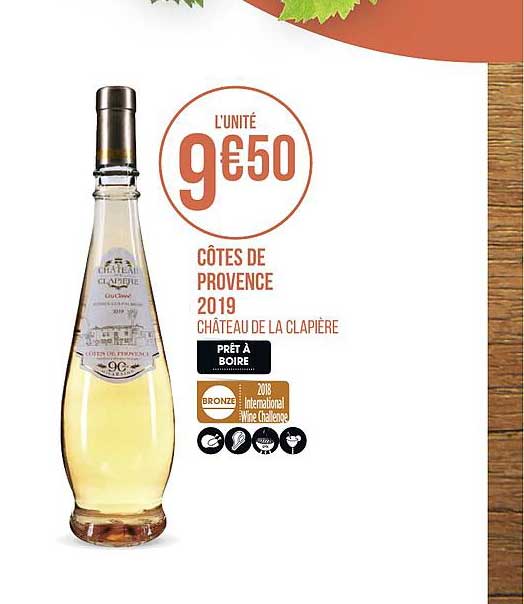 côtes de provence 2019 château de la clapière