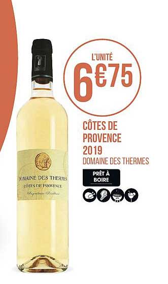 côtes de provence 2019 domaine des thermes