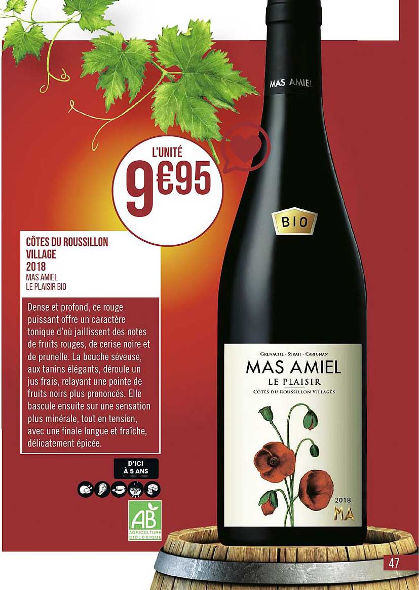 côtes du roussillon village 2018 mas amiel