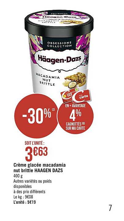 crème glacée macadamia nut brittle haagen dazs