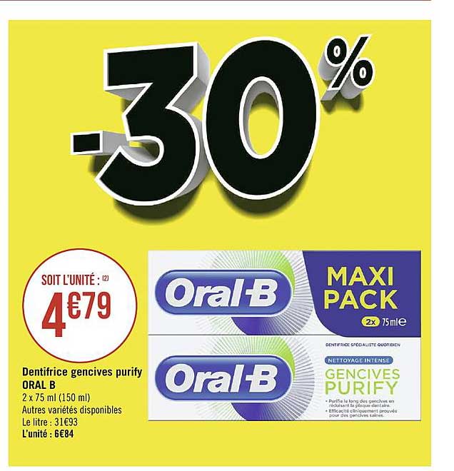 dentifrice gencives purify oral b