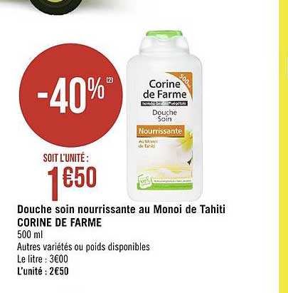 douche soin nourrisante au monoi de tahiti corine de farme